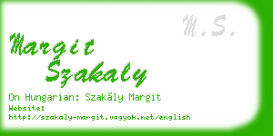margit szakaly business card