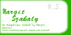 margit szakaly business card